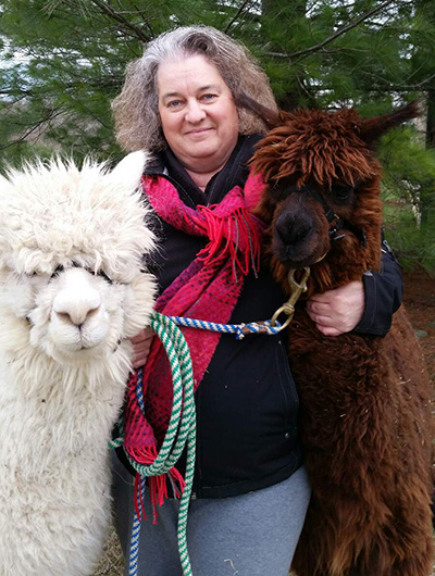 Leah Tuscany and her alpacas
